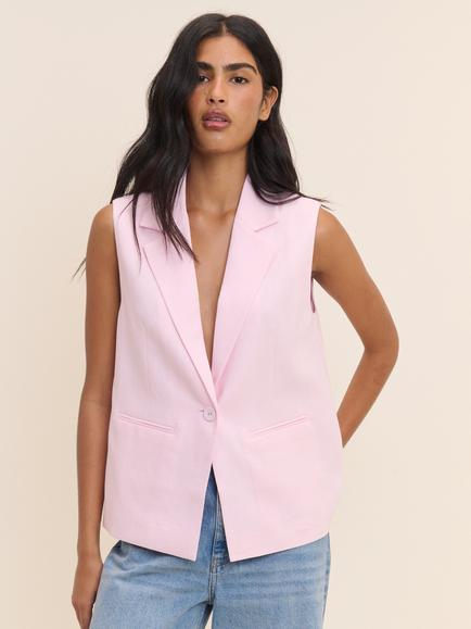 Nobody's Child Boxy Sleeveless Blazer, Pink - view 2, Pink