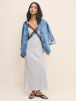 Nobody's Child Emerson Stripe Midi Slip Dress, White - view 2, White