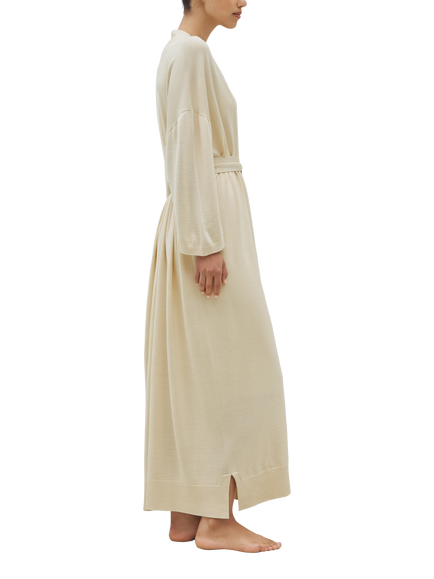 SHLEEP ShleepHalo™ Merino Silk Dressing Gown - view 2, Ivory Tusk