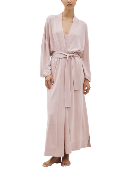 SHLEEP ShleepHalo™ Merino Silk Dressing Gown, Dusty Rose