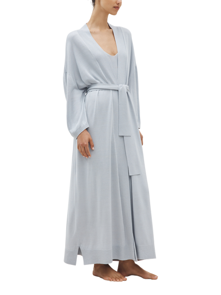 SHLEEP ShleepHalo™ Merino Silk Dressing Gown, Platinum Slate