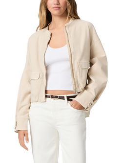 PAIGE Kiran Tie Waist Full Zip Jacket, Cream, Cream