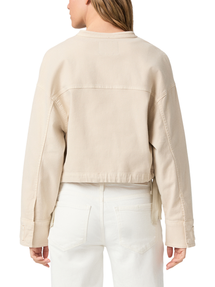 PAIGE Kiran Tie Waist Full Zip Jacket, Cream - view 2, Cream