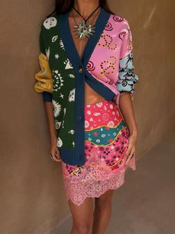 Never Fully Dressed Morocco Martha Knit Cardigan, Multi - view 2, Multi