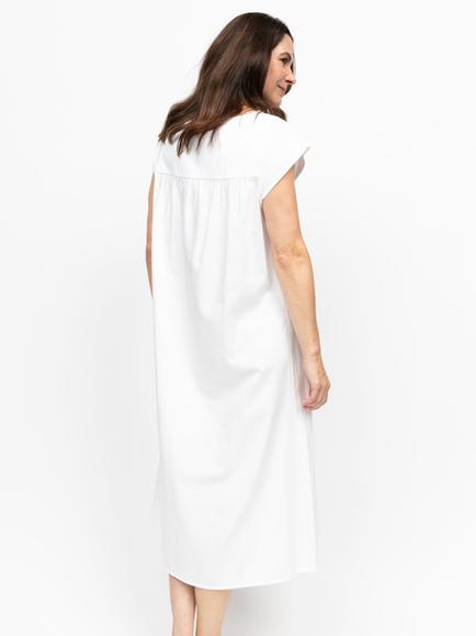 Nora Rose by Cyberjammies Aimee Shadow Stripe Nightdress, White - view 2, White