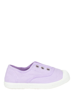 Trotters Kids' Hampton Plum Canvas Plimsolls, Lavender
