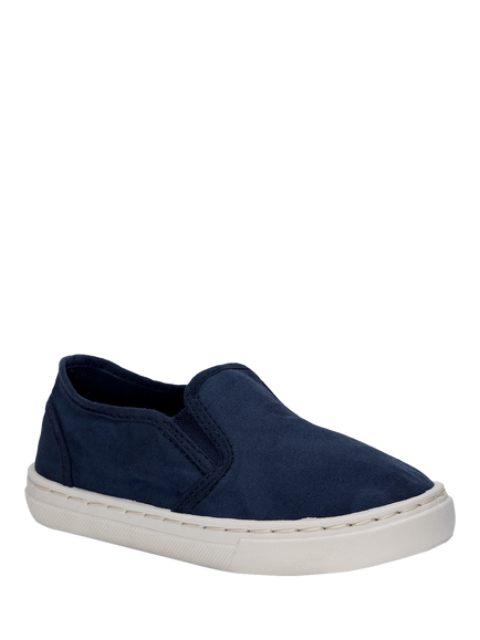 Trotters Kids' Hampton Canvas Shoreham Slip On Shoes - view 2, Navy
