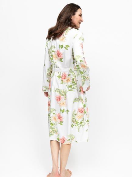 Nora Rose by Cyberjammies Aimee Floral Dressing Gown, White/Multi - view 2, White/Multi