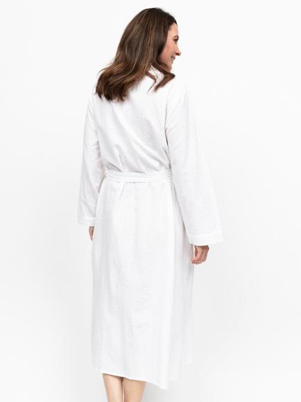 Nora Rose by Cyberjammies Aimee Shadow Stripe Dressing Gown, White - view 2, White