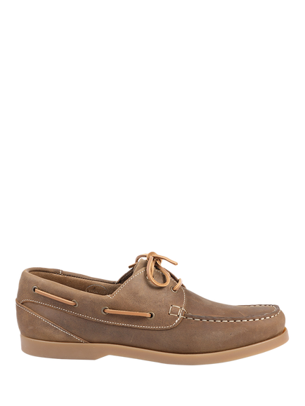 Jones Bootmaker Parsons Wide Fit Leather Boat Shoes, Tobacco