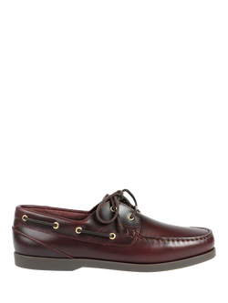Jones Bootmaker Parsons Leather Boat Shoes, Burgundy