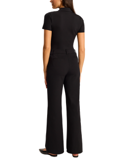 Commando Neoprene Wide Leg Trousers, Black - view 2, Black