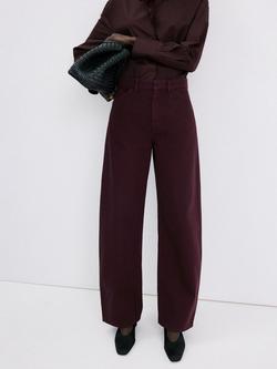 Mango Mid Rise Balloon Leg Jeans, Wine, Wine