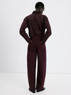 Mango Mid Rise Balloon Leg Jeans, Wine - view 2, Wine