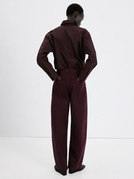Mango Mid Rise Balloon Leg Jeans, Wine - view 2, Wine