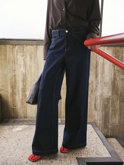 Mango Mid Rise Wide Leg Jeans, Blue, Blue