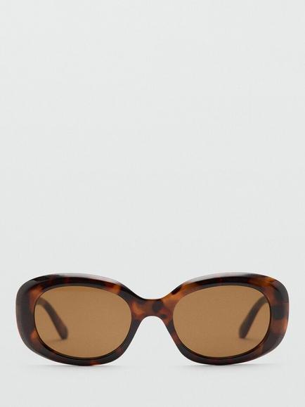 Mango Oval Oversized Sunglasses, Chocolate, Tortoiseshell/Brown