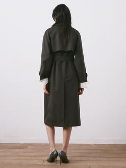 Mango Double Breasted Belted Trench Coat, Chocolate - view 2, Chocolate