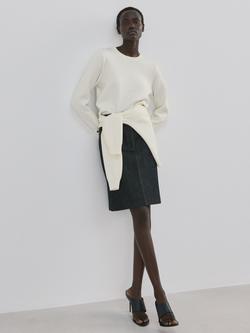 Mango Round Neck Button Cuff Jumper, Beige, Beige