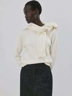 Mango Round Neck Button Cuff Jumper, Beige - view 2, Beige