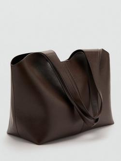 Mango Slender Strap Shoulder Tote Bag, Chocolate - view 2, Chocolate