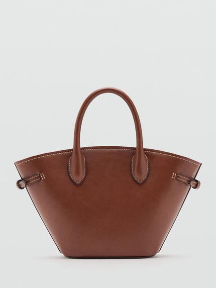 Mango Mini Handheld Tote Bag, Brown - view 2, Brown