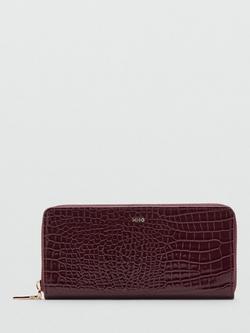 Mango Croc Embossed Purse, Bordeaux, Bordeaux