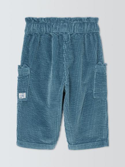 John Lewis Baby Corduroy Frill Trousers, Dark Green - view 2, Dark Green