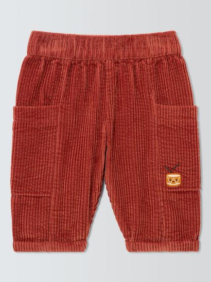 John Lewis Baby Corduroy Trousers, Rust, Rust
