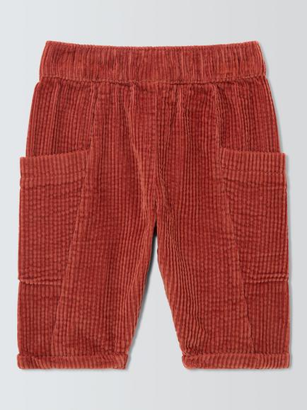 John Lewis Baby Corduroy Trousers, Rust - view 2, Rust