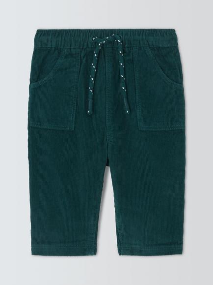 John Lewis Baby Corduroy Trousers, Dark Green, Dark Green