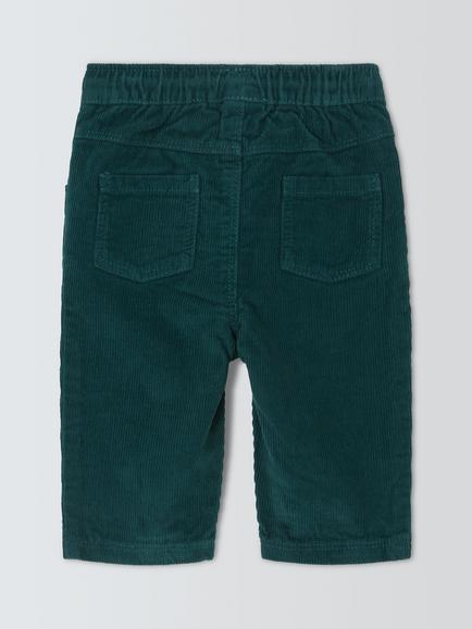 John Lewis Baby Corduroy Trousers, Dark Green - view 2, Dark Green