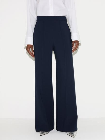 Jigsaw Modern Crepe Wide Leg Trousers, Navy, Navy