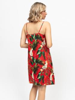 Cyberjammies Tara Bird Print Nightdress, Red/Multi - view 2, Red/Multi