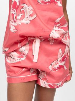 Cyberjammies Amelia Koi Print Pyjama Shorts, Salmon Pink, Salmon Pink