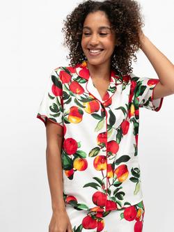 Cyberjammies Tara Apple Print Pyjama Shirt, Red/Multi, Red/Multi