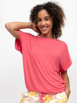 Cyberjammies Amelia Jersey Cap Sleeve Pyjama Top, Coral Pink, Coral Pink