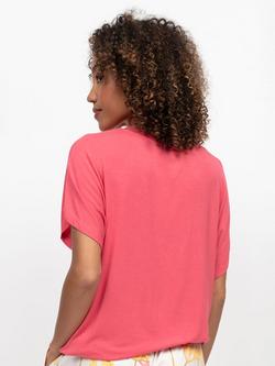 Cyberjammies Amelia Jersey Cap Sleeve Pyjama Top, Coral Pink - view 2, Coral Pink