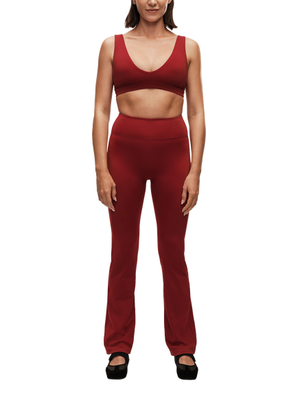 Casall Soft Touch Flared Leggings, Maroon Red - view 2, Maroon Red