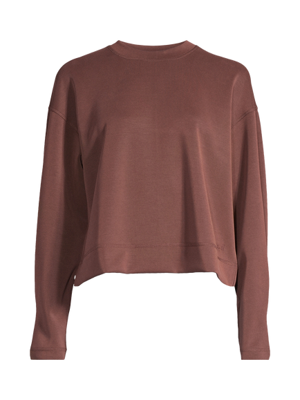 Casall Peachy Crew Neck Sweatshirt, Dark Brown, Dark Brown