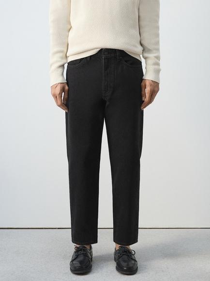 Mango Sammy Cropped Carrot Fit Jeans, Black, Black
