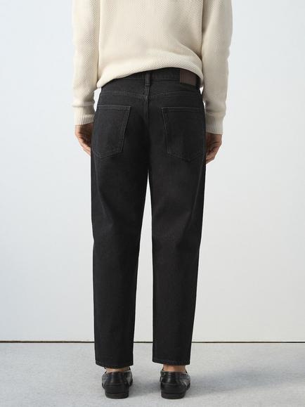 Mango Sammy Cropped Carrot Fit Jeans, Black - view 2, Black