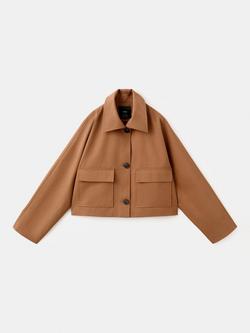 Mango Brava Patch Pocket Jacket, Camel, Camel