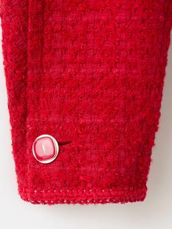 Mango Ditora Jewel Button Tweed Jacket, Red - view 2, Red
