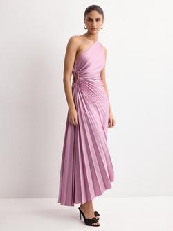 Mango Sunray Pleated Maxi Dress, Mauve, Mauve