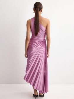 Mango Sunray Pleated Maxi Dress, Mauve - view 2, Mauve