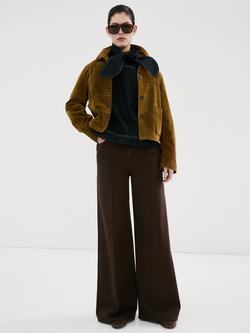 Mango Elise High Rise Wide Leg Jeans, Chocolate, Chocolate