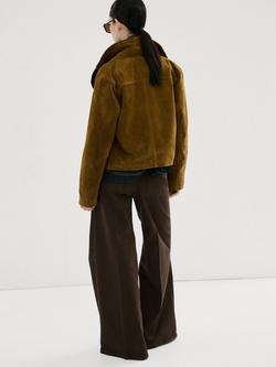 Mango Elise High Rise Wide Leg Jeans, Chocolate - view 2, Chocolate