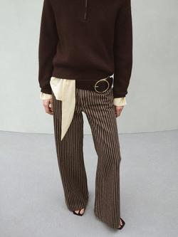 Mango Florchi Wide Leg Jeans, Chocolate, Chocolate