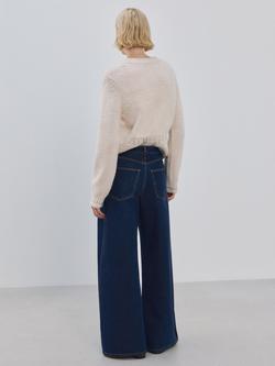 Mango Mid Rise Wide Leg Maxi Jeans, Soft Denim - view 2, Soft Denim